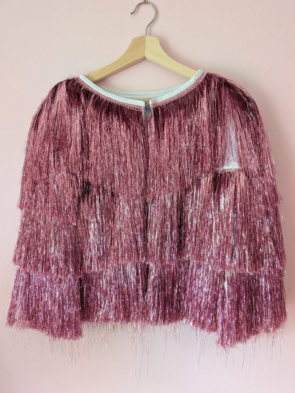 Fringe + Co Jacket In Sparkly Pink Size Large EUC